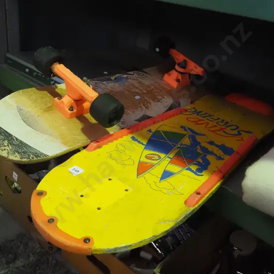 retro 1980s skateboard deck, 1 other skateboard