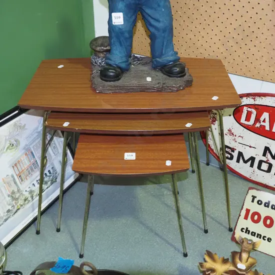 nest of 3 retro tables