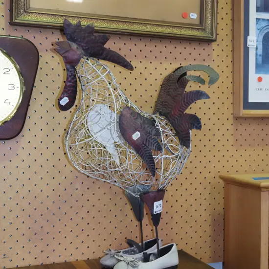 wrought metal  rooster H-480