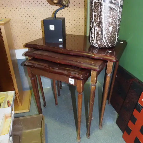 mahogany nest of 3 tables