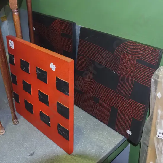 3x acrylic on boards - abstracts