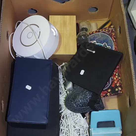 box; tape cassette holder, CD wallets, fairy lights etc