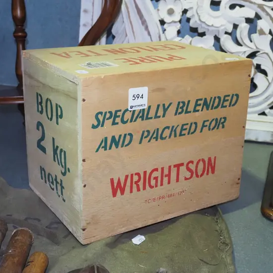 small wooden tea chest