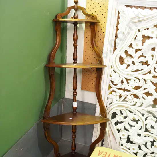 mahogany 4 tier corner shelf unit H-930