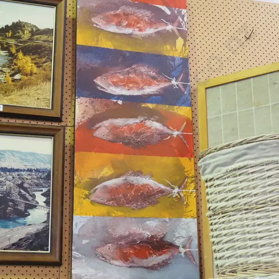 mixed media boxed canvas - fish