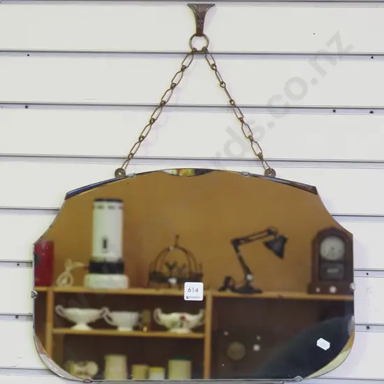 deco wall mirror with shelf