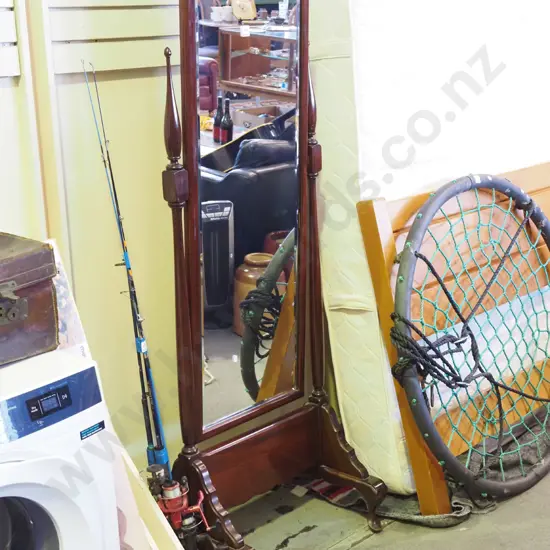 mahogany cheval mirror H-1640