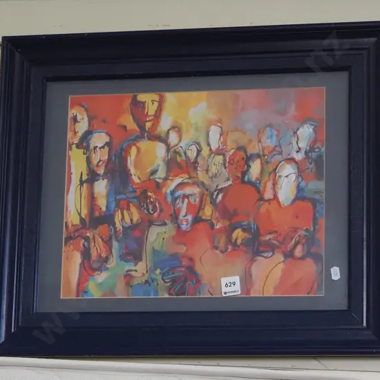framed abstract print - people in crowd