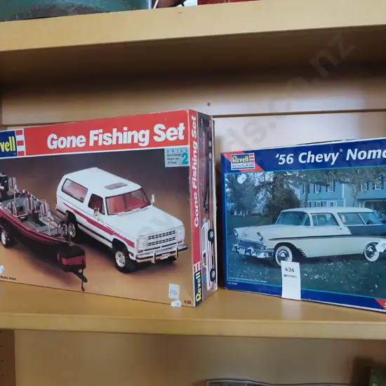 2x yet to be assembled models - 56 Chevy Nomad, Gone Fishing set