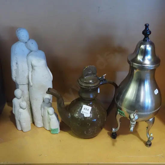 small samavor, pottery coffee pot, family ornament