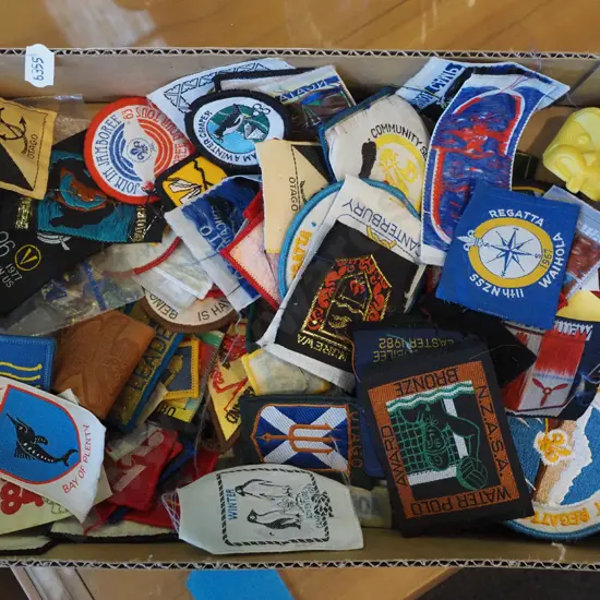 box; scouting badges