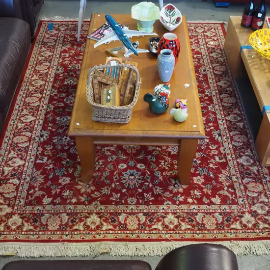 acrylic red patterned floor mat L-2340 W-1730