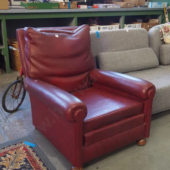 red vinyl armchair