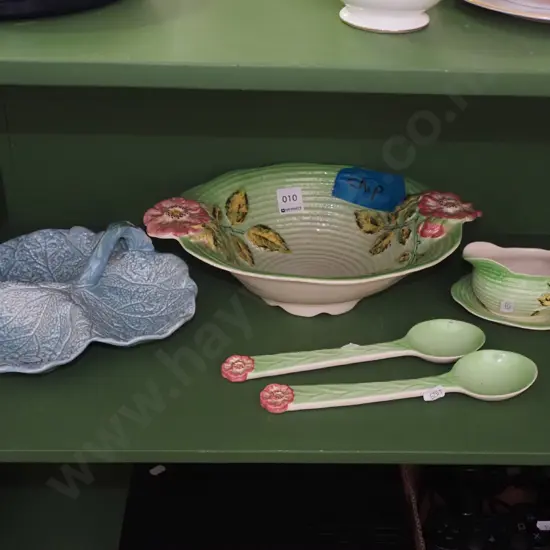 Staffordshire salad bowls, servers, plate, jug, bowl - chip