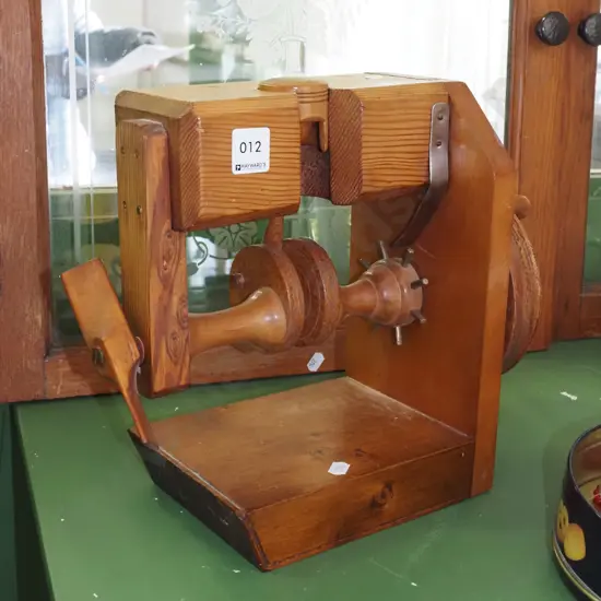 wooden model of a hand crank propellor and piston - needs attention