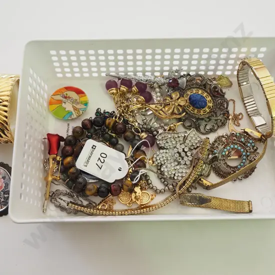 tray of costume jewellery; watches, bracelets etc