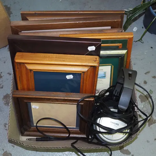 Philips headphones, various photo frames