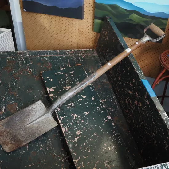 wooden handled garden spade