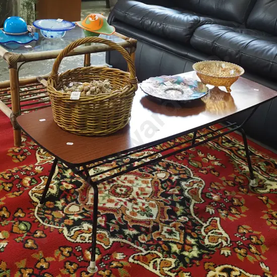 retro metal and formica top coffee table