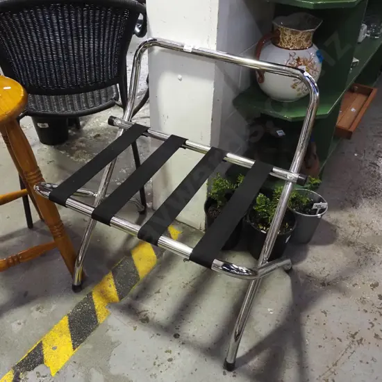 chrome suitcase stand