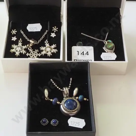 3x necklace and earring sets