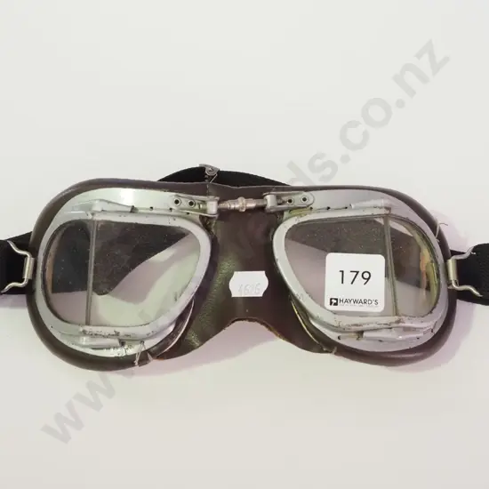 pair of vintage motoring goggles