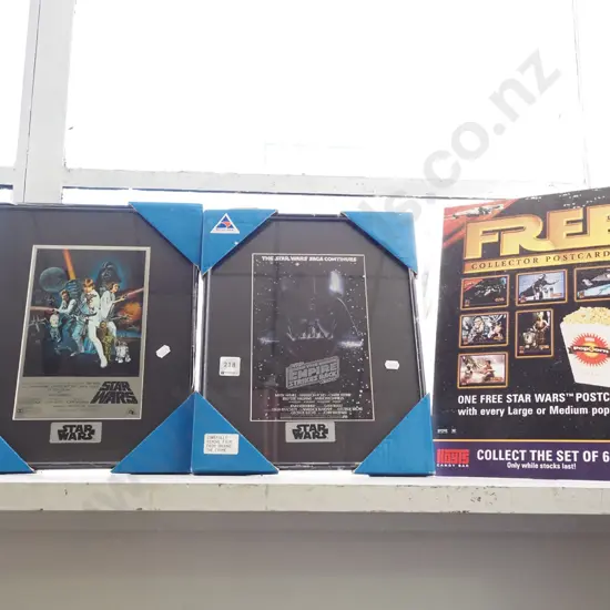 2x reproduction Star Wars prints, print on board