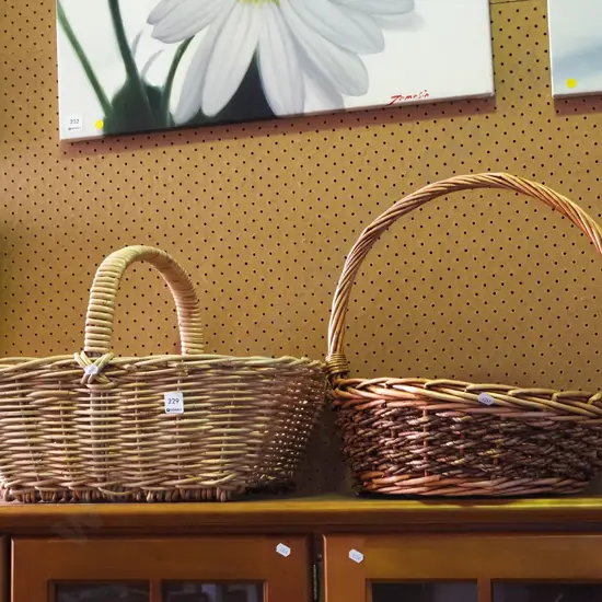2x cane baskets