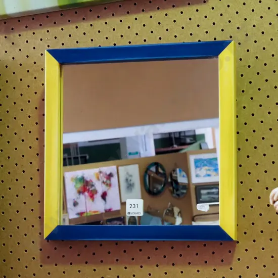 small blue and yellow mirror