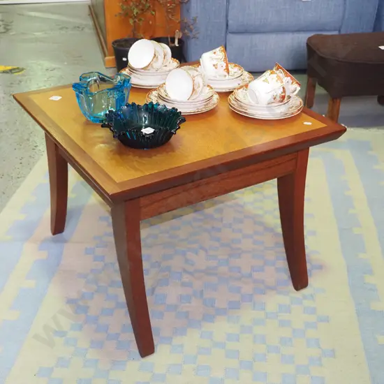 mixed timbers end table