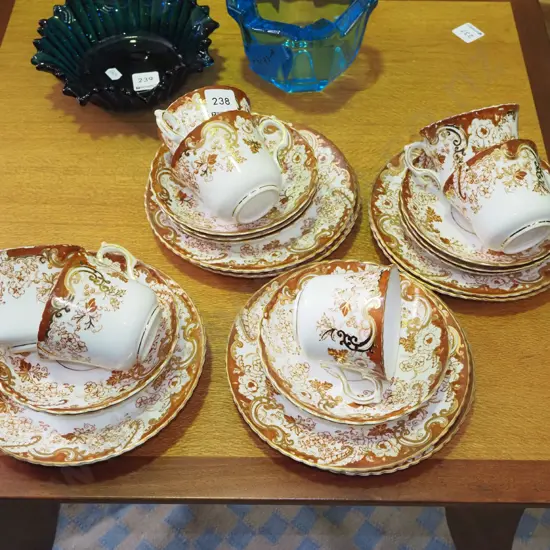 7x floral and gold trios 