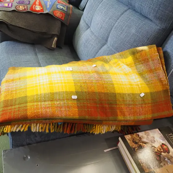 checked woollen blanket