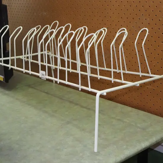 plastic and metal shoe rack
