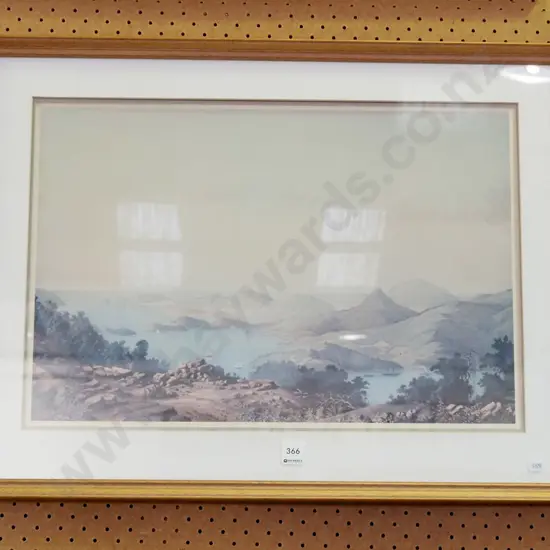 framed historic print - Otago Harbour