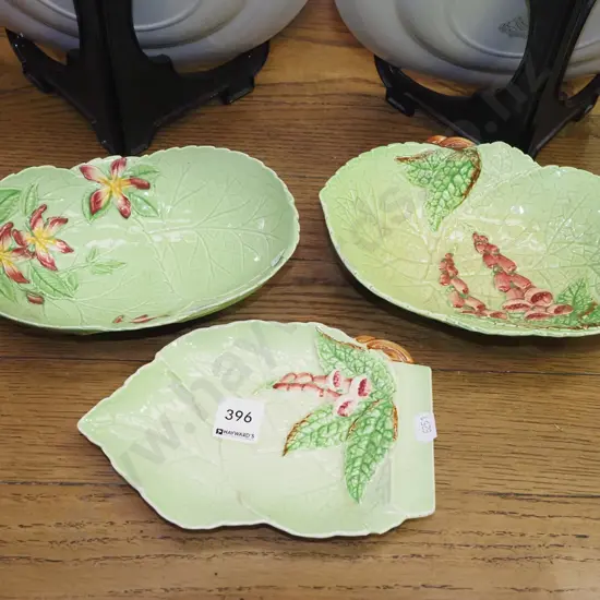 3x Carlton ware leaf dishes