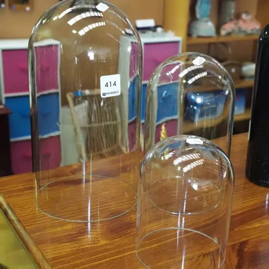 3x glass display cover domes Tallest H-270