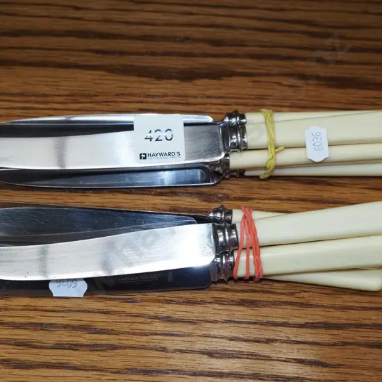 2x bundles of bone handled knives