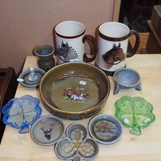 glass dishes, various Irish Porcelain items