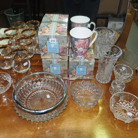 3x as new boxed Maxwell Williams coffe cups, wine glasses, bowls etc