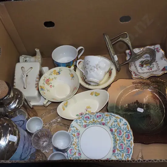 box; cups, plates, egg cups etc
