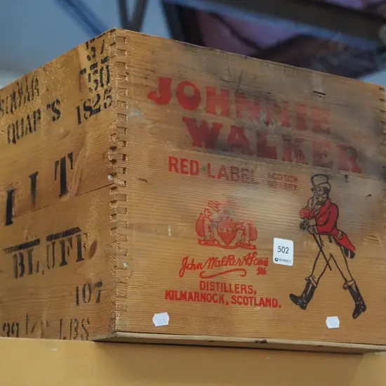 Johnnie Walker wooden whisky crate