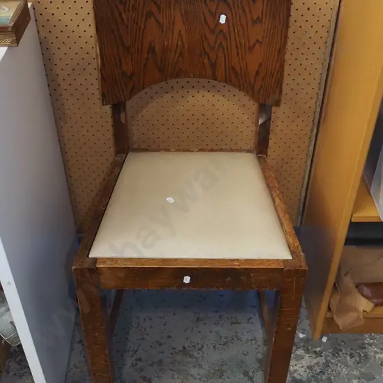 oak vinyl dining chair - needs attention
