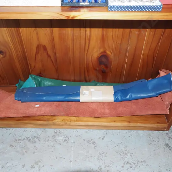 rolls of coloured leather 
