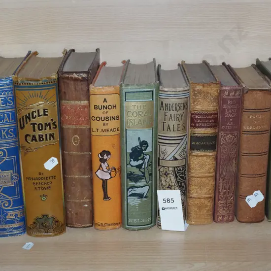 shelf of vintage books