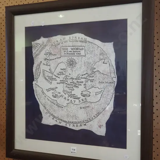 framed map - The World As It Was Known To Homer