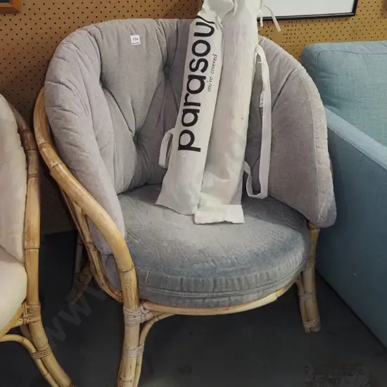 bamboo upholstered tub chair