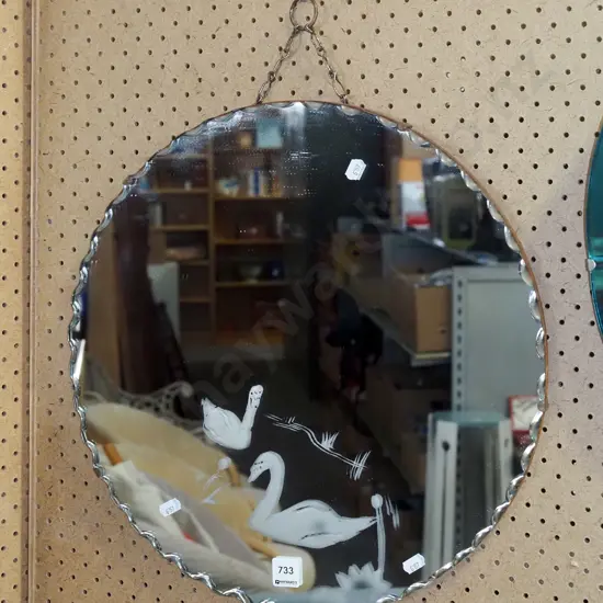 etched circular wall mirror Diam-440