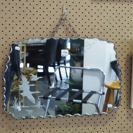 deco etched picture mirror