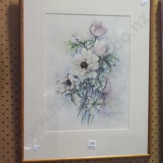 framed watercolour - flowers