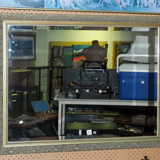 ornate gilt framed bevelled edge wall mirror H-710